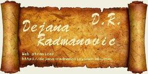 Dejana Radmanović vizit kartica